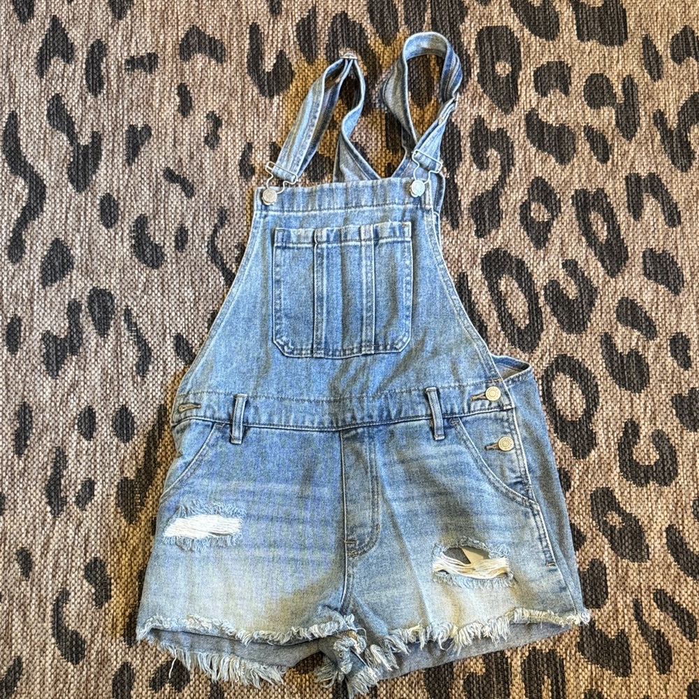 PacSun Kids Distressed Blue Overalls